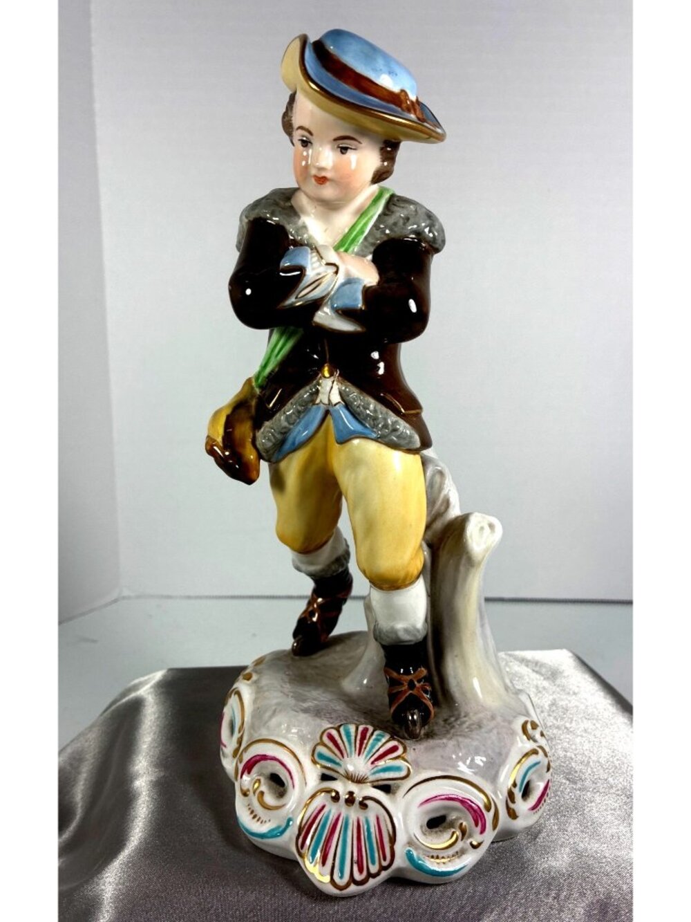 Vintage Winterling Germany Gentleman Figurine Brown Coat Rococo Porcelain Figure - Picture 1 of 14
